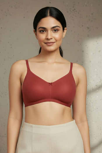 Buy Rosaline Everyday Double Layered Non Wired 3/4th Coverage T-Shirt Bra - Dusty Cedar